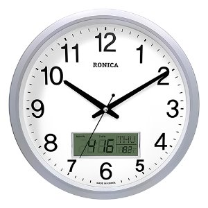 로니카 캘린더온도계 무소음벽시계 R350SC